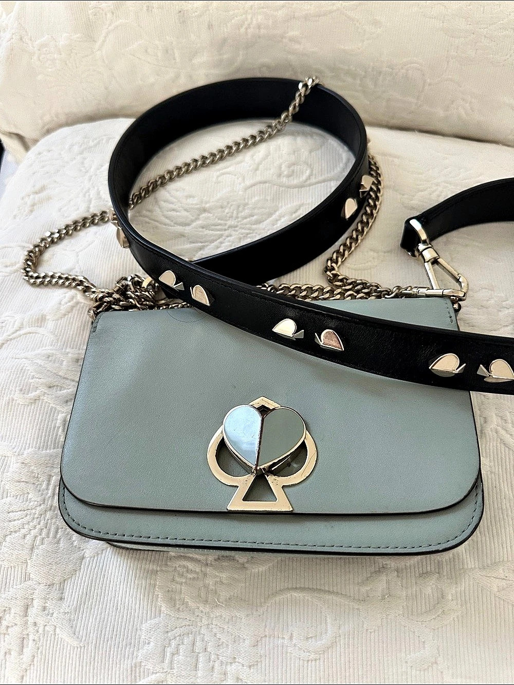 Kate Spade Sage Green Studded Crossbody Bag